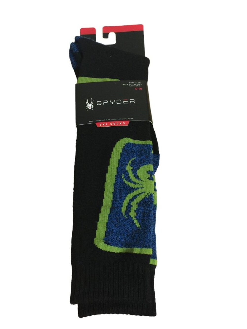 Spyder Women's SKI SOCKS Size 4-10 Black Neon Green Blue